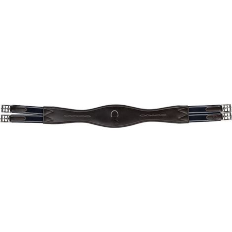 110 cm, marrone: Sangle anglaise anatomique en cuir souple avec extrémités élastiques modèle Dallas (1/5)