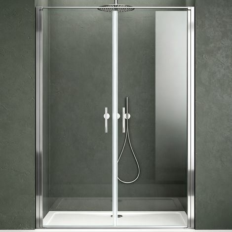 Mai & Mai Paroi de Douche en Niche Transparent 120x195 Pare douche Pivotante Verre ESG 8mm avec Revêtement NANO Easy Clean T66K (1/5)