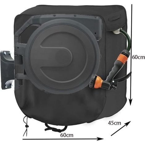 Schutzhülle für Gartenschlauchaufroller – Silbernes 420D Oxford-Gewebe – Maße 60 x 45 x 60 cm – Kompatibel mit Sets mit großem Fassungsvermögen (1/4)