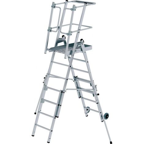 MUNK Plattformleiter FlexxStep 5 Sprossen mit Teleskopaufsatz plus 3 Sprossen (1/5)