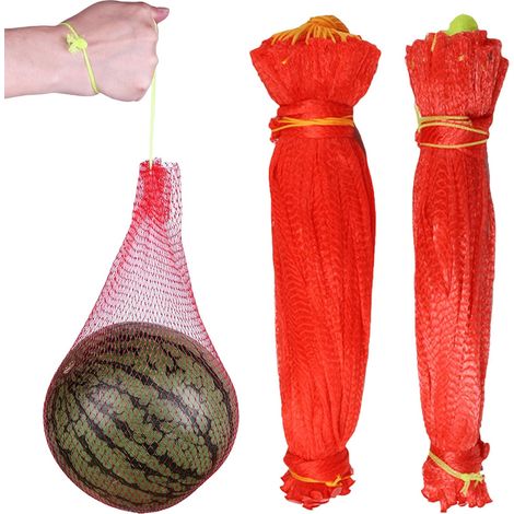 100 Pcs Melon Hammocks for Trellis, 18 Inch Watermelon Support Bags with Drawstring, Sturdy Melon Nets Reusable for Trellis, Vertical Garden Crop, Honeydew (1/5)
