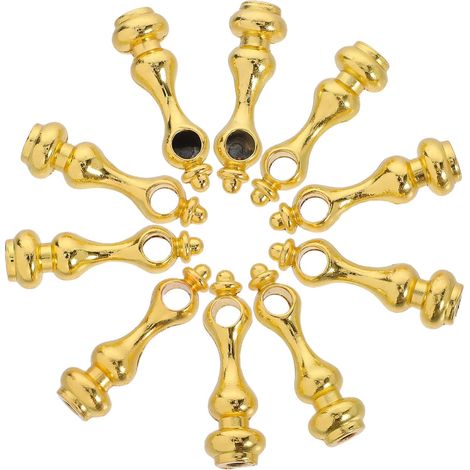 Connecteurs de rail en verre métal doré, lot 10, trou 0,6 cm (1/5)