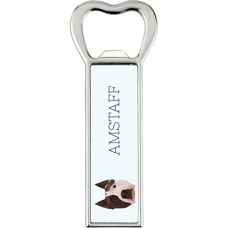American Staffordshire Terrier, Amstaff, Amstaf - apribottiglie con foto e iscrizione per birra Art-Dog (1/5)