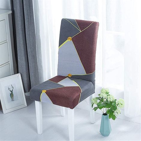 housse De Chaise De Salle Manger, Imprim Patchwork, Lavable, Extensible, Dcoration De Mariage, Htel, Restaurant, Style C (1/5)