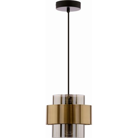 Suspension Candellux Spiega laiton fumé noire E27 Ø18cm (1/4)