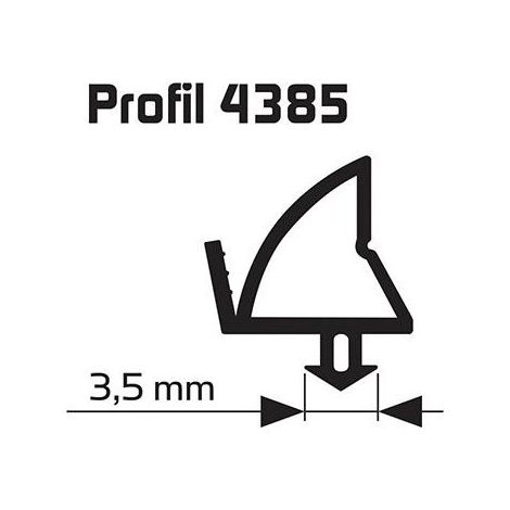 Joint de feuillure d'ouvrant noir Profil 25m 4385 pour fenętres et portes en plastique