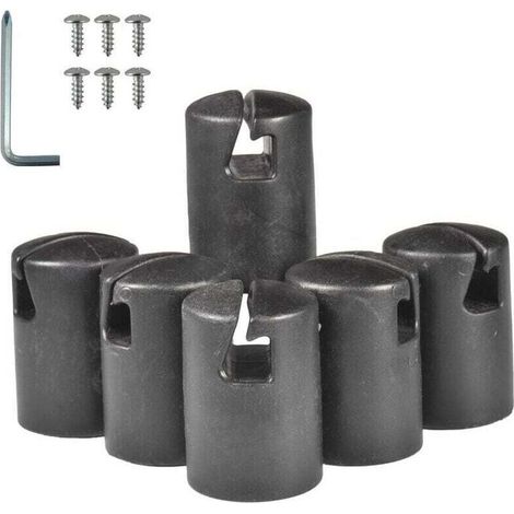 SABIR Bouchons de Tube de Trampoline – Embouts épais et durables pour poteaux de Trampoline , Protection de Remplacement pour système d'anneaux supérieurs en tôle d'acier Plate, Noir, (1/4)
