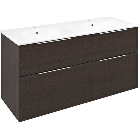 Meuble vasque CIRASA 118,4x64x46cm, pin rustique
