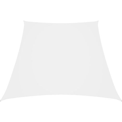 Voile d'ombrage en tissu Oxford, forme trapézoïdale, 2/4 x 3 m, blanche (1/5)