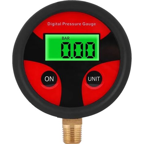 1 Manomètre Numérique,Filetage 1/8 NPT,LCD Jauge Pression Pneus,0-200 PSI,Voiture Camion Moto (1/5)