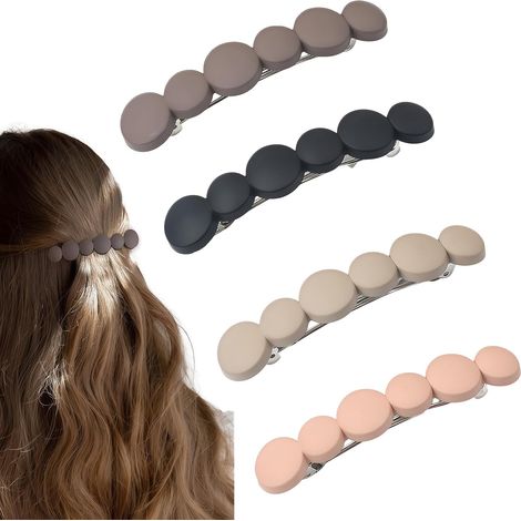4 barrettes françaises, clips latéraux délicats, pinces automatiques élégantes, lot d'épingles mode pour femmes et filles. (1/5)