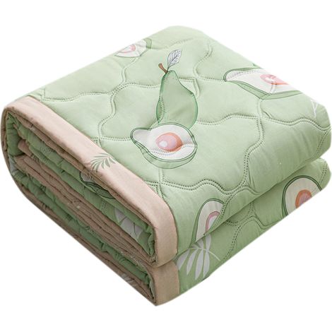 Summer Blanket Polyester Fiber Washable Skin Friendly Summer Quilt Thin Blanket Bed Accessories for Dormitory Avocado 180x200cm/70.87x78.74in (1/5)