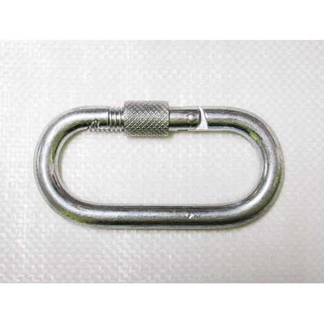 10MM Nickel Plated Oval Carbine Hook With Screw Gate - Snap Barrel (1/2)