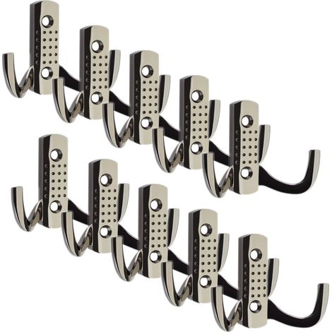 10 Stück Garderobenhaken JASMIN STRONG kurz Chrom dunkel