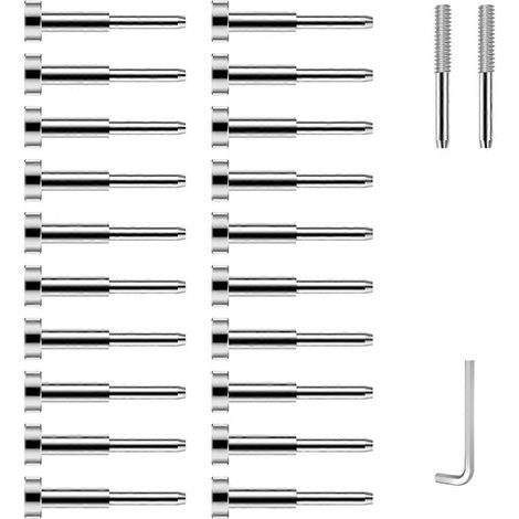 Kit de 20 pièces pour garde-corps invisible à câbles métalliques de 45,7 cm (18 pouces). (1/4)