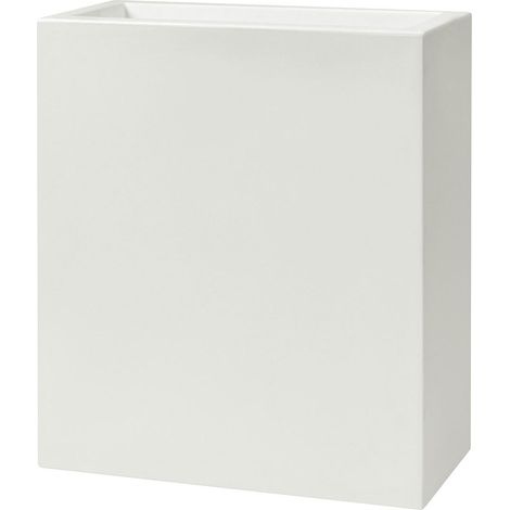 Vaso Rettangolare Indoor e Outdoor Tera Schio Tower Maxi Chalk 78,5x39 cm in Plastica Bianco Gesso