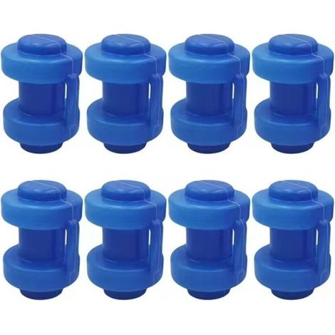 Lot de 8 (Bleu)Trampoline Embout de Poteau pour Les Piquets de Filet du Trampoline diamètre 25 MM, Particulièrement Robustes, Résistants aux Intempéries Embouts, Filet de Sécurité Pièce de Rechange-Cr (1/4)