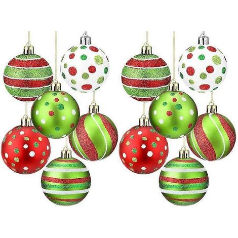 Boules de Noël vertes en plastique, ornement pour les fêtes et décorations saisonnières (1/5)