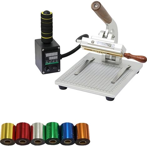 Máquina de estampado en caliente, madera de nogal, incluye un kit de estampado en lámina, Juego 1 (1/2)