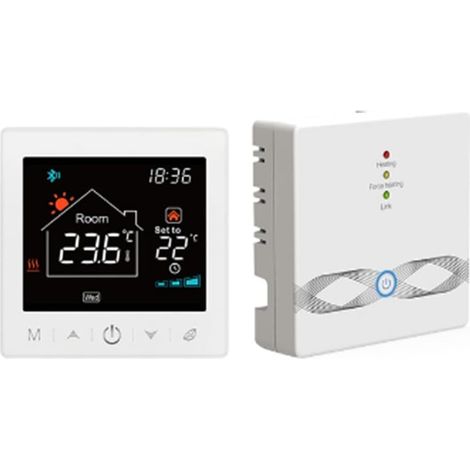 Tuya Smart Home WiFi Thermostat 433Mhz ChaudièRe à Gaz Chauffage de L' RéGulateur de TempéRature NuméRique pour Alexa Google Home(B) (1/5)