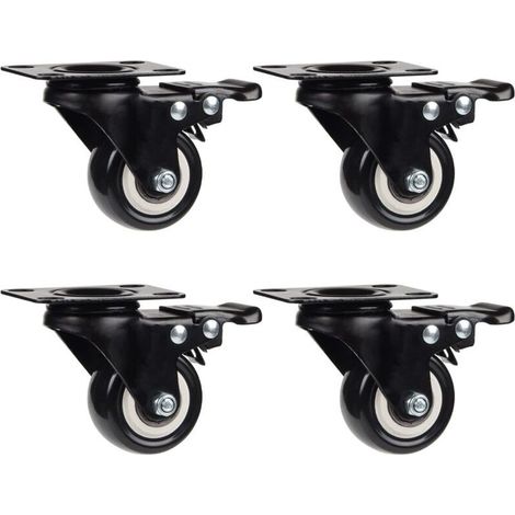 4 Roulettes Pivotantes 50mm Roulettes pour Meubles Roues en Transport Roulettes, 50 kg par roulette - Typ 2 (1/4)