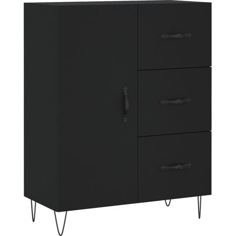 Credenza buffet cassettiera mobile contenitore organizer cucina soggiorno soggiorno 69,5 x 34 x 90 cm multistrato nero 020036045
