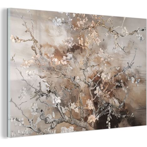 TABLEAU EN PLEXIGLAS Fleur d'amandier - Art - Van Gogh - Beige - Abstrait Décoration Murale 120x80