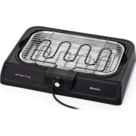 Ariete 723 Party Grill Barbecue Elettrico da Tavolo 2000W Termostato Regolabile Vassoio Raccogli Grasso colore Nero (1/5)