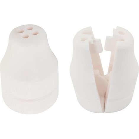 One 4-hole wooden clock for use as a detachable tassel for horizontal blinds and curtains. Large white. (1/5)