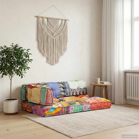 Coussin extérieur - Coussin de canapé palette Patchwork - Multicolore - Tissu - 120x80x39 cm 2753447 (1/5)