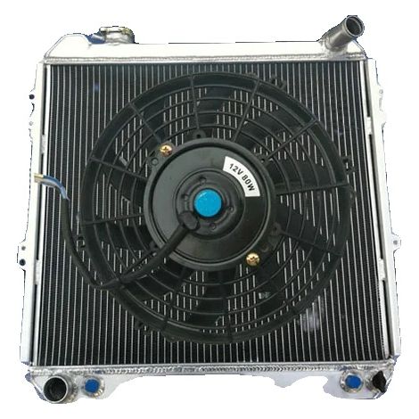 Radiador de competición, material de aluminio, compatible con Toyota, ubicación de la manguera superior en el lado del pasajero 1 3/8", ubicación de la manguera inferior en el lado del conductor 1 3/8 (1/5)