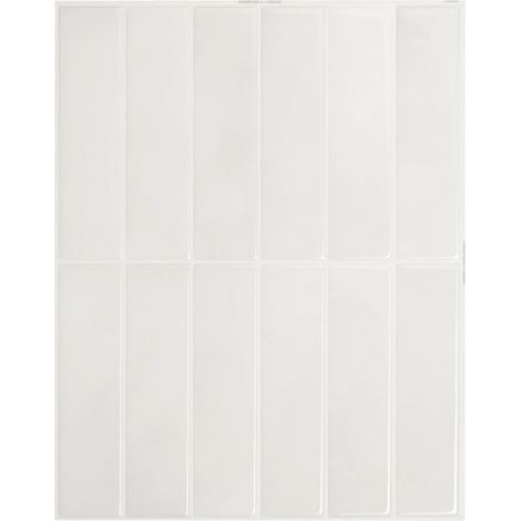 Self-adhesive kitchen and bathroom backsplash, wall tile sticker, self-adhesive tiles white-grey, set of 5 sheets, 29 x 22.86 cm