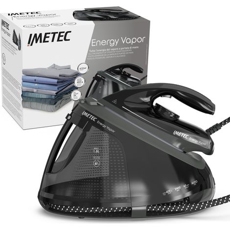 Imetec Energy Vapor, Ferro da Stiro con Generatore di Vapore, 6.5 BAR Pump, Colpo Vapore 400 g, 2400 W, Piastra Fluid Ceramic, Bloccaferro, Autospegnimento, Dispositivo di Pulizia, Tecnologia ECO (1/5)