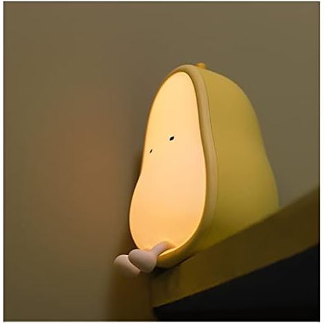 Filiyano-Veilleuse mignonne en silicone en forme de poire, rechargeable par USB, pour enfants, en plastique ABS et polycarbonate, décoration de (1/4)