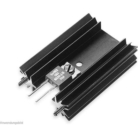FISCHER ELEKTRONIK Kühlkörper, SK 104 38,1 STS, Leiterkartenkühlkörper , schwarz, Aluminium
