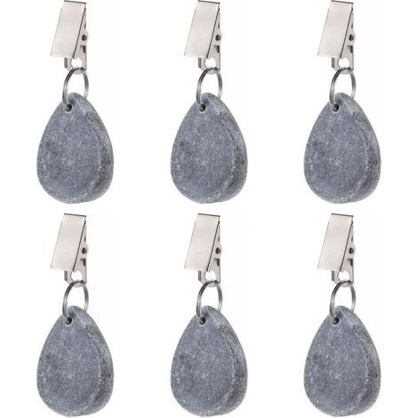 Lot de 6 poids de nappe avec pinces, gris (1/5)