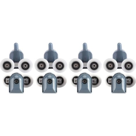 8 x rouleaux de porte de douche doubles poulies roulettes salle de bain Double roue (1/4)
