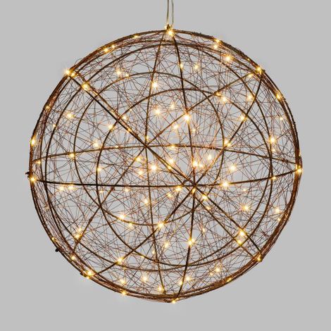 Sfera 3D en cuivre 250x250x250 avec 120 microLED lumière chaude IP44 (1/5)