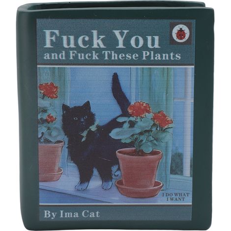 Buchförmige Dekovase, modern und wunderschön, für Bücherliebhaber, geeignet für Rosen, Orchideen, grüner Hintergrund, schwarze Katze (1/5)