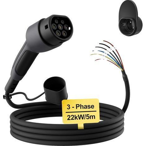 EV-Ladekabel, Typ 2 Kompatibilität, 22 kW Leistung, 22kW 5m (1/2)