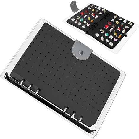 Portabroches – Álbum para guardar alfileres Caja de presentación de fieltro esmaltado con 6 páginas, bolsa para guardar broches, pendientes y fieltro (1/5)