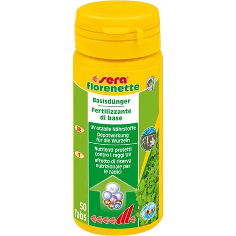 Sera FLORENETTE A 50 TABS - Fertilizzante per Piante d'Acqua Dolce, con deposito di Sostanze nutritive alle Radici