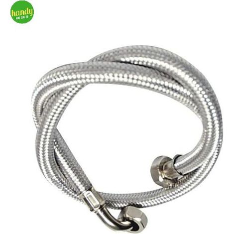 Tubo carico lavatrice/lavastoviglie in acciaio inox con attacco curvo Ambra Water 2m