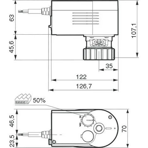 Sauter AVM104F020 - motor de válvula de 3 vías - 230V