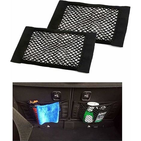 Filet de Rangement de Coffre, [2 Pack] Filet de Rangement de Voiture - Bouteilles, épicerie, Rangement Ajouter sur Les organisateurs pour Le Camion de Voiture ,Lefou (1/5)