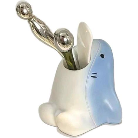 Porte-Brosse - Résine - Forme Requin - 5 x 6 x 6 cm - Pour Brosse À Dents Enfant Et Adulte Non Électrique - 1 Pièce (1/5)