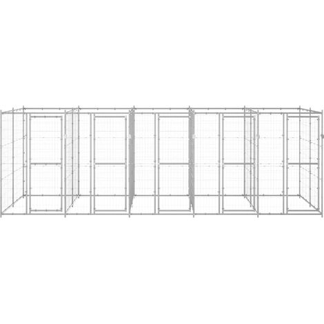 Maison Exclusive - Outdoor-Hundezwinger Verzinkter Stahl 12,1 m² (1/5)