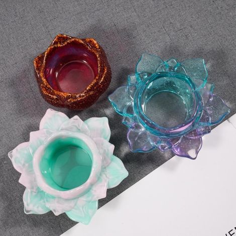 Harzblumenform, Kerzenhalterform, Silikonform für Schmuckkästchen, Bonboniere und Tischdekoration. (1/5)