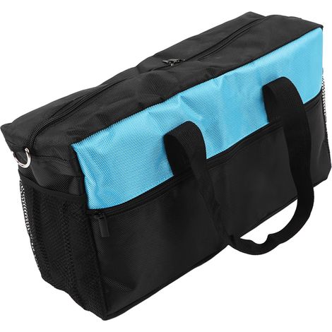 Robuste Profi-Werkzeugtasche, weite Öffnung, Oxford-Canvas, Aufbewahrungstaschen für Elektriker, schwarz und blau, 40 cm (1/5)