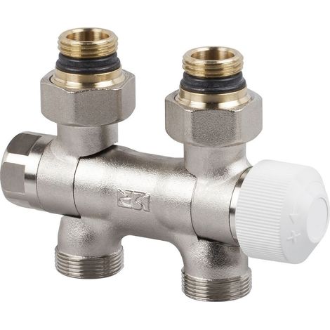 Thermostat-bloc de soupape Flex DN15(1/2")xDN20(3/4"), Eurocone pour service mono/double tube